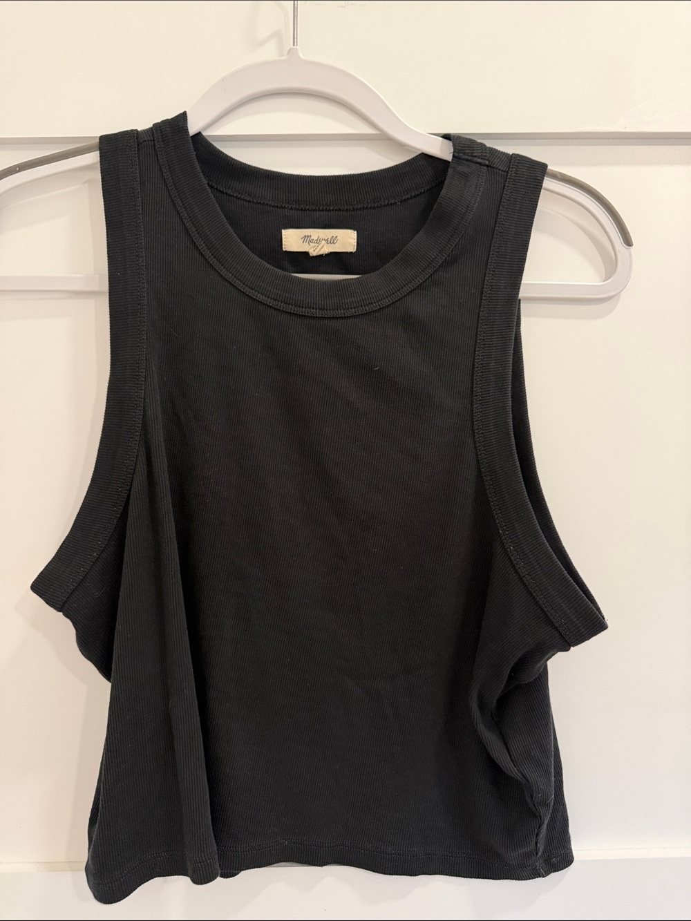 Madewell Black Ribbed Tank with Wide Armholes